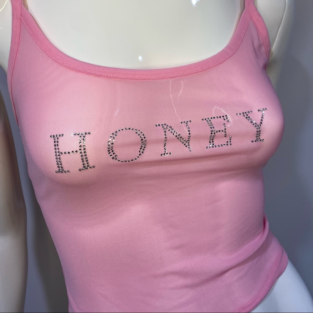 Forever 21 cropped HONEY mesh tank